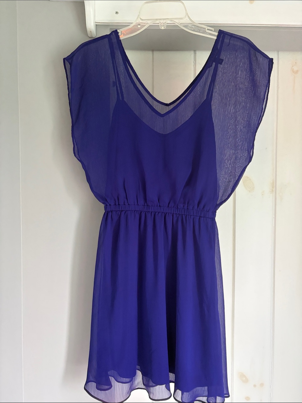 Express Sheer V-Neck Chiffon Dress